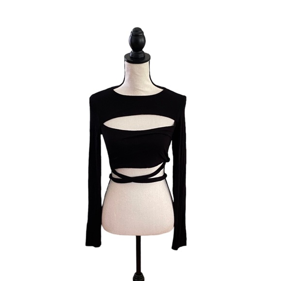 SHEIN Tops - Long Sleeve Wrap Tee with Wrapped bottom